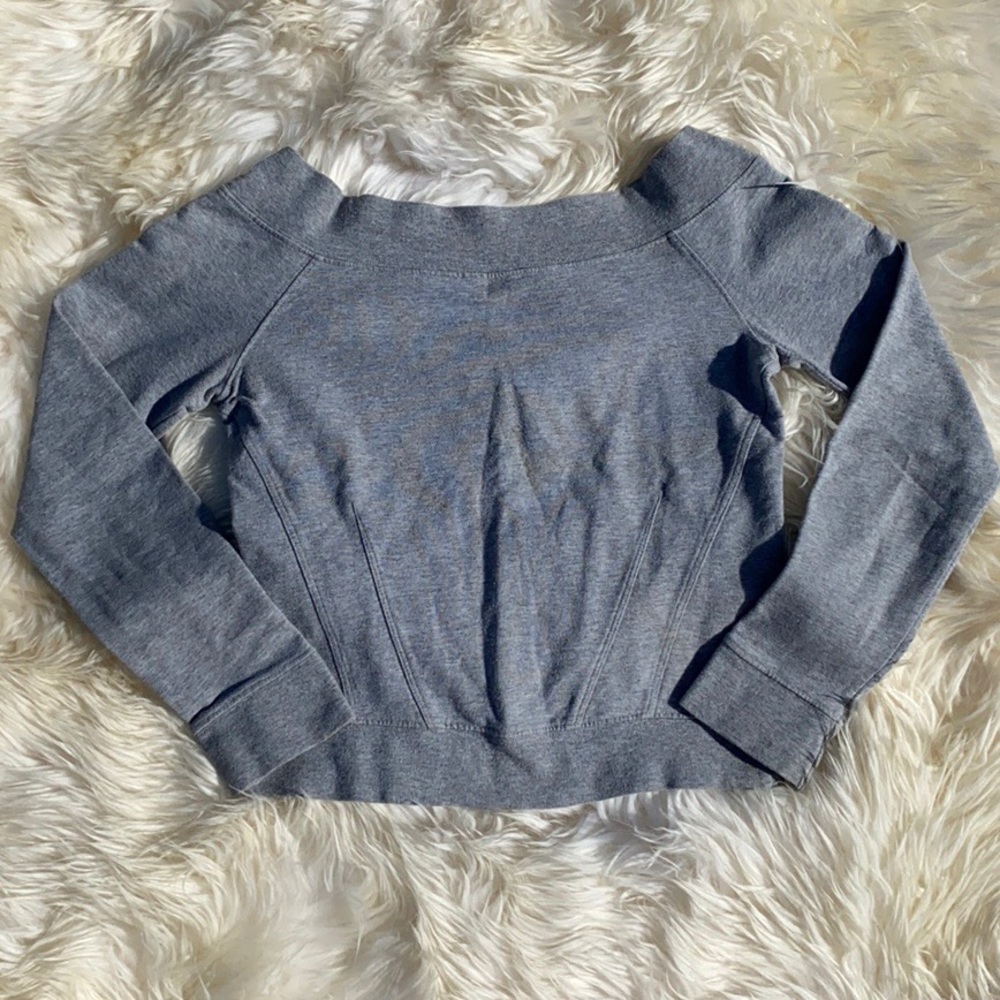 •EXPRESS• Gray {true vintage} >long sleeved< Crop Top